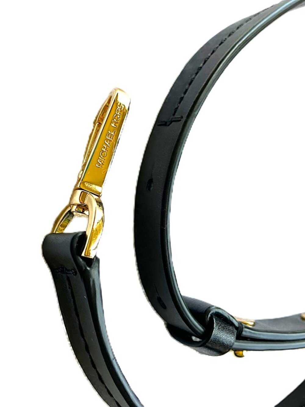Michael Kors Jet Set Black Leather Crossbody Strap | Gold Hardware - Picture 8 of 11